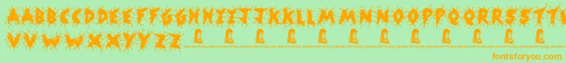 ShockHorror Font – Orange Fonts on Green Background