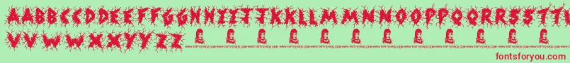 ShockHorror Font – Red Fonts on Green Background