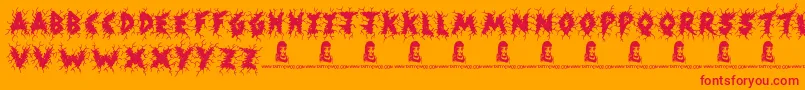 ShockHorror Font – Red Fonts on Orange Background