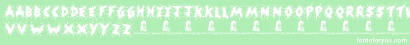 ShockHorror Font – White Fonts on Green Background