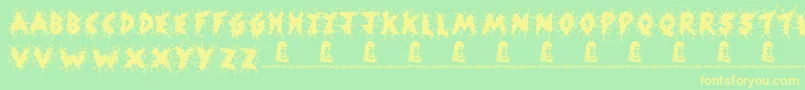ShockHorror Font – Yellow Fonts on Green Background