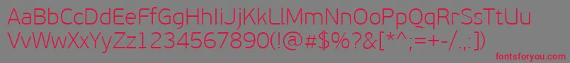 PfbeausansproThin Font – Red Fonts on Gray Background