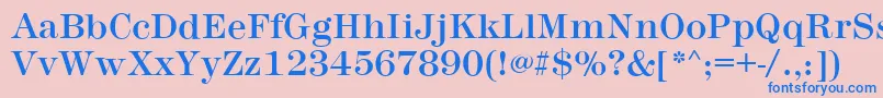 MontpellierRegular-fontti – siniset fontit vaaleanpunaisella taustalla