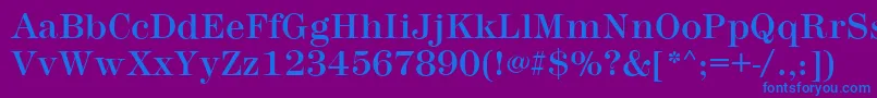 フォントMontpellierRegular – 紫色の背景に青い文字