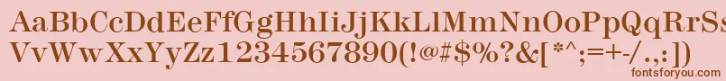 MontpellierRegular-Schriftart – Braune Schriften auf rosa Hintergrund