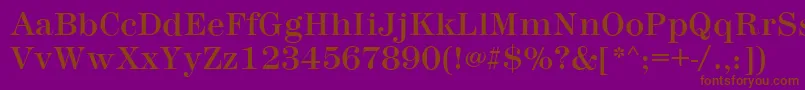 MontpellierRegular-fontti – ruskeat fontit violetilla taustalla