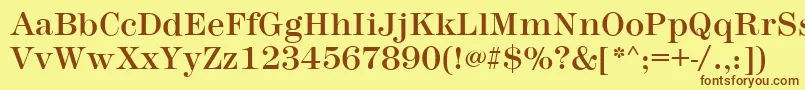 MontpellierRegular-fontti – ruskeat fontit keltaisella taustalla