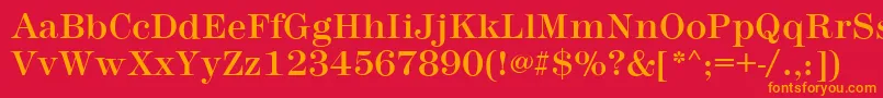 MontpellierRegular Font – Orange Fonts on Red Background