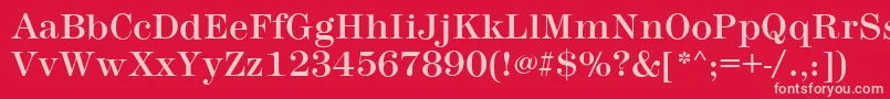 MontpellierRegular-fontti – vaaleanpunaiset fontit punaisella taustalla