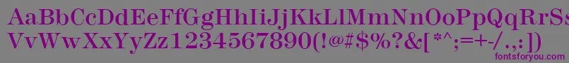 フォントMontpellierRegular – 紫色のフォント、灰色の背景