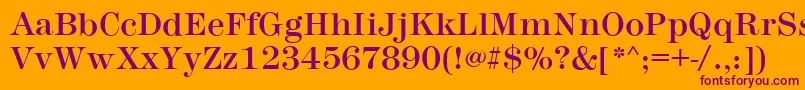 MontpellierRegular-Schriftart – Violette Schriften auf orangefarbenem Hintergrund