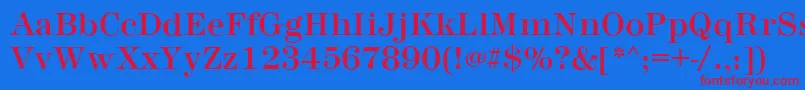 MontpellierRegular Font – Red Fonts on Blue Background