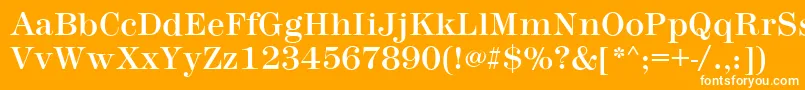 MontpellierRegular-Schriftart – Weiße Schriften auf orangefarbenem Hintergrund