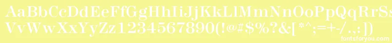 フォントMontpellierRegular – 黄色い背景に白い文字