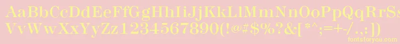 MontpellierRegular-fontti – keltaiset fontit vaaleanpunaisella taustalla