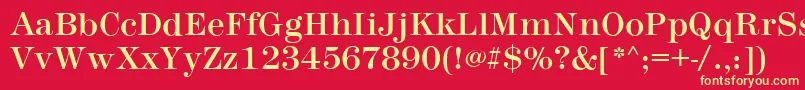 MontpellierRegular Font – Yellow Fonts on Red Background