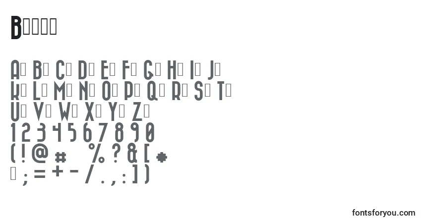 A fonte Bazar – alfabeto, números, caracteres especiais