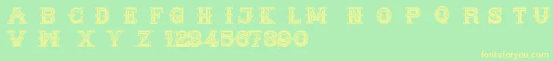 MedicineShowCaps Font – Yellow Fonts on Green Background