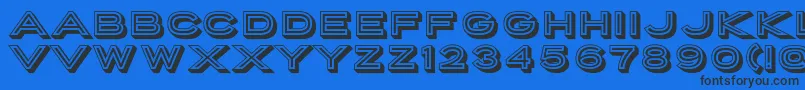 PorterSansInlineBlock Font – Black Fonts on Blue Background