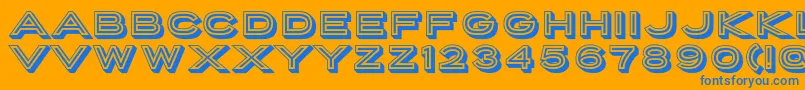 PorterSansInlineBlock Font – Blue Fonts on Orange Background