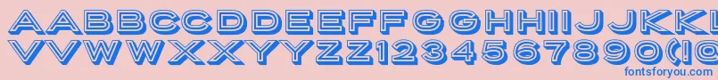 フォントPorterSansInlineBlock – ピンクの背景に青い文字