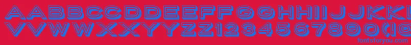 PorterSansInlineBlock Font – Blue Fonts on Red Background