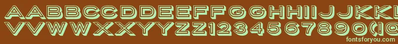 PorterSansInlineBlock Font – Green Fonts on Brown Background