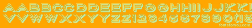 PorterSansInlineBlock Font – Green Fonts on Orange Background
