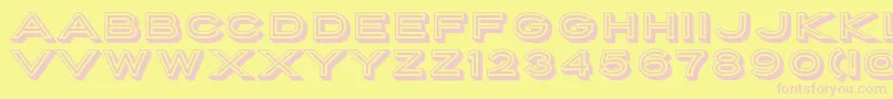 フォントPorterSansInlineBlock – ピンクのフォント、黄色の背景