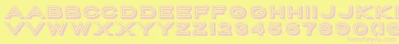 PorterSansInlineBlock-Schriftart – Rosa Schriften auf gelbem Hintergrund