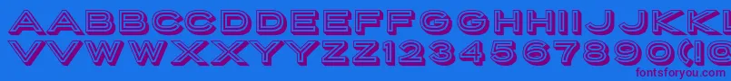 PorterSansInlineBlock-Schriftart – Violette Schriften auf blauem Hintergrund