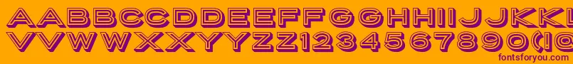 PorterSansInlineBlock-Schriftart – Violette Schriften auf orangefarbenem Hintergrund