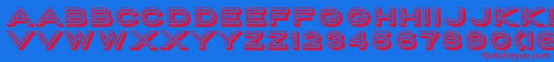 PorterSansInlineBlock Font – Red Fonts on Blue Background