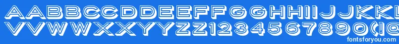 Fonte PorterSansInlineBlock – fontes brancas em um fundo azul