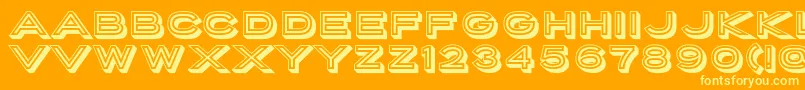 Шрифт PorterSansInlineBlock – жёлтые шрифты на оранжевом фоне