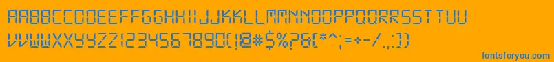 DsDigi Font – Blue Fonts on Orange Background