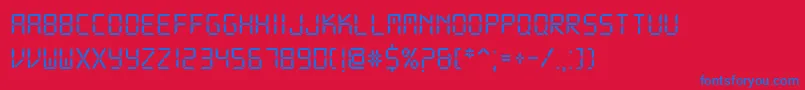 フォントDsDigi – 赤い背景に青い文字