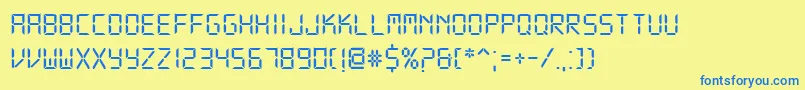 DsDigi Font – Blue Fonts on Yellow Background