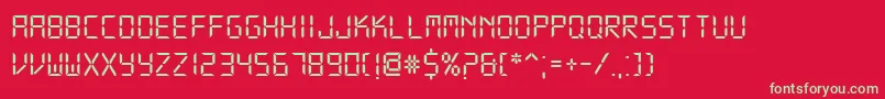 フォントDsDigi – 赤い背景に緑の文字