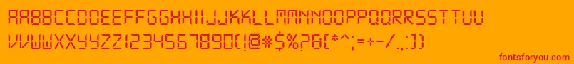 フォントDsDigi – オレンジの背景に赤い文字