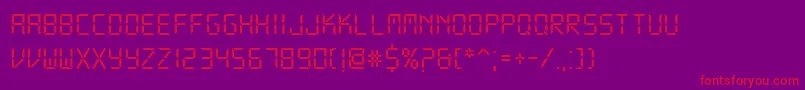 フォントDsDigi – 紫の背景に赤い文字