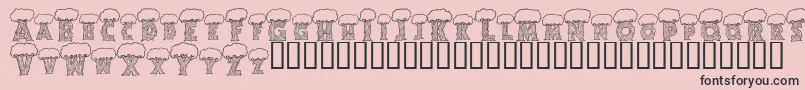 Fonte Alphatrees – fontes pretas em um fundo rosa