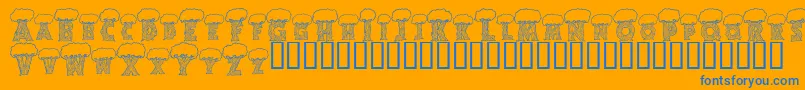 フォントAlphatrees – オレンジの背景に青い文字