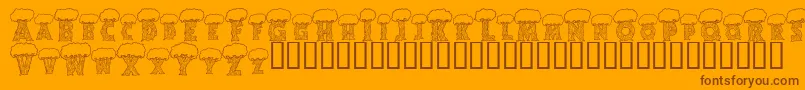 Шрифт Alphatrees – коричневые шрифты на оранжевом фоне