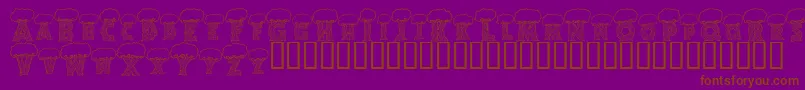 Alphatrees-Schriftart – Braune Schriften auf violettem Hintergrund