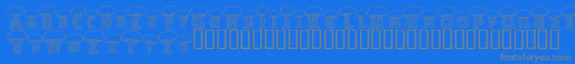 Alphatreesフォントについての詳細 フォントAlphatrees – 青い背景に灰色の文字