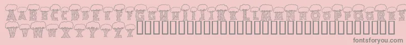 フォントAlphatrees – ピンクの背景に灰色の文字