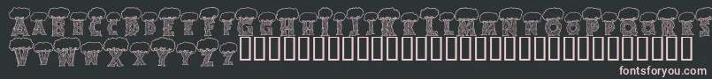 Fonte Alphatrees – fontes rosa em um fundo preto