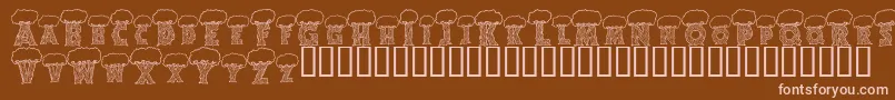 Alphatrees-Schriftart – Rosa Schriften auf braunem Hintergrund