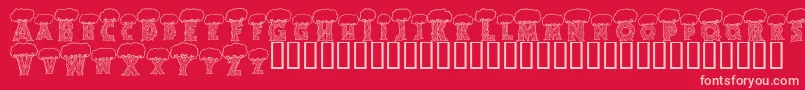 Alphatrees Font – Pink Fonts on Red Background